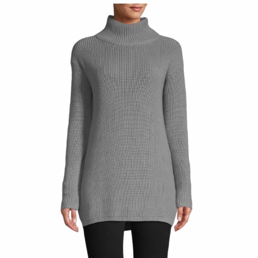 NWT Lord & Taylor Cotton-Blend Ribbed Turtleneck